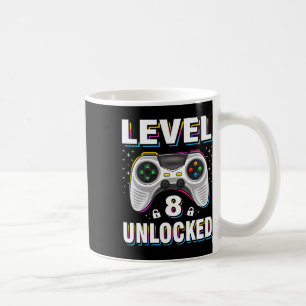 Geburtstagsjunge Level 8 freigeschaltet Videospiel Kaffeetasse