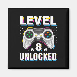 Geburtstagsjunge Level 8 freigeschaltet Videospiel Magnet