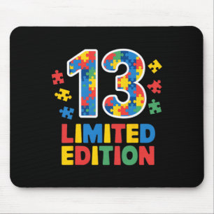 Geburtstagsjunge Mädchen 13 Jahre Autismus-Bewusst Mousepad