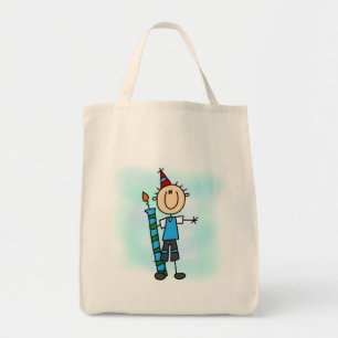 Geburtstagsjunge mit Kerzen T-Shirts und Geschenke Tragetasche