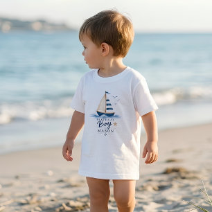 Geburtstagsjunge Segelboot Kleinkind T-shirt
