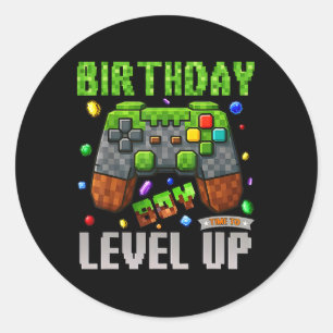 Geburtstagsjunge Zeit, um Pixel-GeburtstagsGamer z Runder Aufkleber