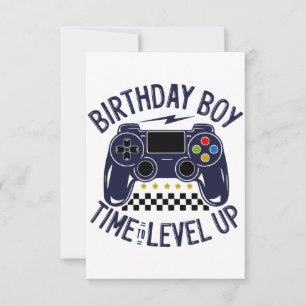 Geburtstagsjunge Zeit zum Levelaufstieg RSVP Karte