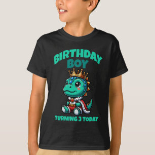 Geburtstagsjungen Dino T-Shirt - Wird heute 3 Jahr