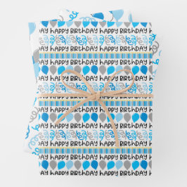 Geburtstagsjungen-Koordinationsmuster-Wrap-Papier Geschenkpapier Set