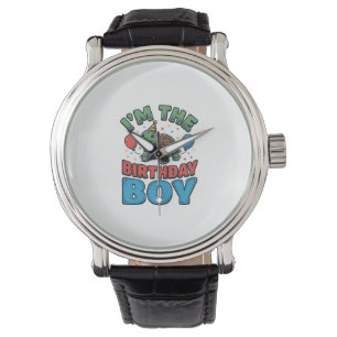 Geburtstagsjungen-Schildkröte Vintage-Party-Shirt- Armbanduhr