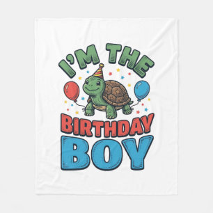 Geburtstagsjungen-Schildkröte Vintage-Party-Shirt- Fleecedecke