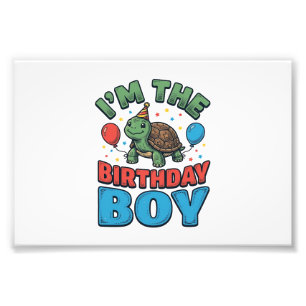 Geburtstagsjungen-Schildkröte Vintage-Party-Shirt- Fotodruck
