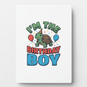 Geburtstagsjungen-Schildkröte Vintage-Party-Shirt- Fotoplatte