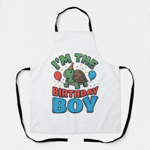 Geburtstagsjungen-Schildkröte Vintage-Party-Shirt- Schürze