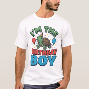 Geburtstagsjungen-Schildkröte Vintage-Party-Shirt- T-Shirt