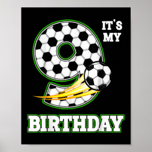 Geburtstagsjungen-Shirts 9 Fußball Es ist mein 9. Poster