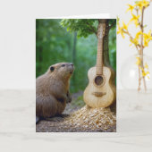 Geburtstagskäfer mit GitarrenCarving Karte (Gelbe Blume)