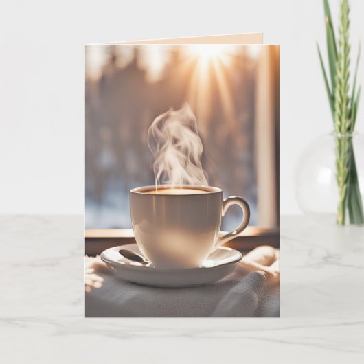 Geburtstagskaffee im Winter Karte (Vorderseite)