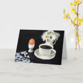 Geburtstagskaffee und Kreuzworträtsel Karte (Gelbe Blume)