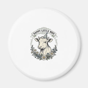 Geburtstagskalb-Illustration Vintage-Stich Flora Magnet