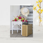 Geburtstagskamera auf Koffer Vintag Karte (Gelbe Blume)