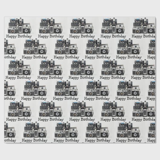 Geburtstagskamera-Sammlung Geschenkpapier (Flach)