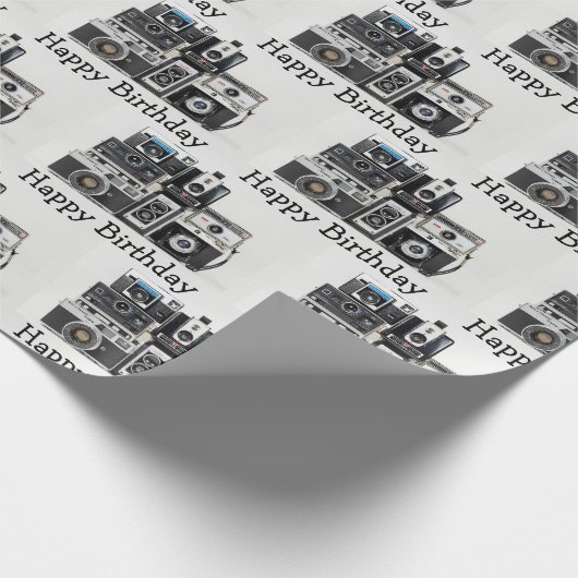 Geburtstagskamera-Sammlung Geschenkpapier (Ecke)