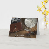 Geburtstagskamera und Blitzlampen Karte (Gelbe Blume)