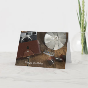 Geburtstagskamera und Blitzlampen Karte