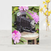 Geburtstagskamera Vintag Bellows Karte (Gelbe Blume)