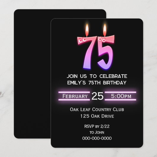 Geburtstagskandale Einladung (Vorne/Hinten)