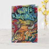 Geburtstagskarte 15. karte (Gelbe Blume)