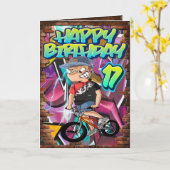 Geburtstagskarte 17. karte (Gelbe Blume)