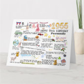 Geburtstagskarte 1955 Fakten Dankeskarte (Vorderseite)