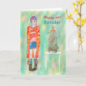 Geburtstagskarte 21. Geburtstag für Frauen Karte (Gelbe Blume)