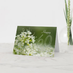 Geburtstagskarte 60. Geburtstag mit Blume - Blumen Karte