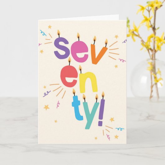 Geburtstagskarte 70. karte (Gelbe Blume)