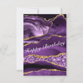 Geburtstagskarte Agate Lila Gold Karte (Rückseite)