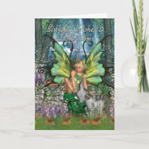 Geburtstagskarte - Angelica Fantasy Woodland Fairy Karte