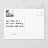 Geburtstagskarte Ankündigungspostkarte (Rückseite)