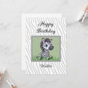 Geburtstagskarte Baby Zebra für Kinder Karte