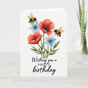 Geburtstagskarte Bee Blossom Karte