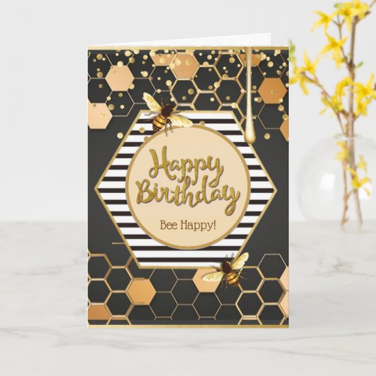 Geburtstagskarte "beglückt" karte (Gelbe Blume)