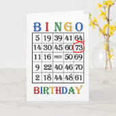 Geburtstagskarte Bingo 73 Karte (Gelbe Blume)