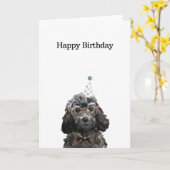 Geburtstagskarte, Black Cockapokarte Karte (Gelbe Blume)