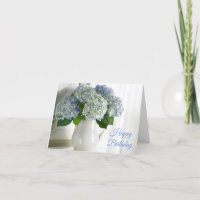 Geburtstagskarte - Blue Hydrangeas