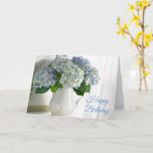 Geburtstagskarte - Blue Hydrangeas Karte (Gelbe Blume)