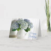 Geburtstagskarte - Blue Hydrangeas