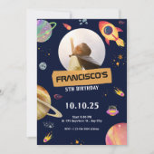 Geburtstagskarte Blue Space Themed Einladung (Vorderseite)