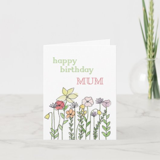 Geburtstagskarte - Blume Karte (Vorderseite)