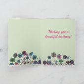 Geburtstagskarte - Blume und Lady Bugs Karte (Innenseite)