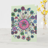 Geburtstagskarte - Blume und Lady Bugs Karte (Gelbe Blume)