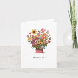 Geburtstagskarte, Blumen. Alles Gute zum Geburtsta Dankeskarte