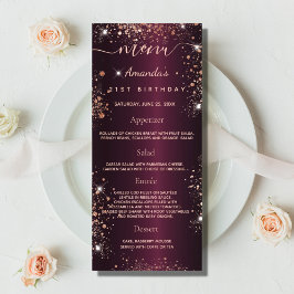 Geburtstagskarte Bordeaux Rose Goldstaub Glitzer Werbekarte